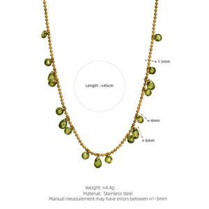 Collares de Joyería Fina de Lujo en Oro Cian, Collares con Colgante Minimalista de Diamantes en Acero Inoxidable para Mujer - Product Image 6