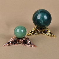 Support de boule de cristal, petit support de boule, support en alliage métallique en forme de tête d'oiseau, ornement crâne de corbeau, style chinois, fabriqué en Chine, transfrontalier