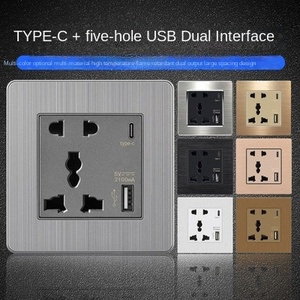 Tyelc Or 1 gang interrupteur 13A UK prise murale britannique acrylique prise murale prise de courant intelligente prise de courant - Product Image 6