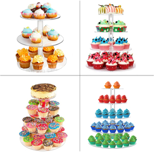 3/4/5 Katlı Dairesel Şeffaf Düğün Partisi Pasta Sergi Standı, Aile Partisi İkram Sergi Standı - Product Image 5