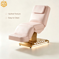Lit de massage électrique de luxe, table de massage large avec lumière LED et tabouret pour hôtel, centre de spa, mobilier de relaxation