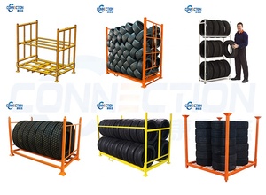 Almacenamiento de sistema de estanterías de almacén Estante de almacenamiento de neumáticos de camión desmontable Almacenamiento de neumáticos de pila Stillage de neumáticos - Product Image 6