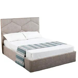 Cama de couro para móveis domésticos, cama simples, estrutura de cama para apartamentos de hotel, ideal para vendas
