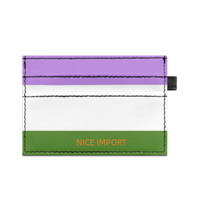 Genderfluid Rainbow Slim Doppelseitig bedruckter Kartenhalter Tragbarer Kreditkartenhalter aus PU-Leder für Männer und Frauen
