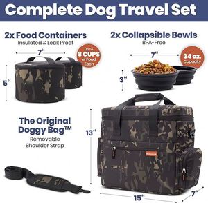 Sac de voyage pour chien Modoker, échantillon gratuit, ensemble de voyage pour animaux de compagnie pour le week-end, sac fourre-tout approuvé par les compagnies aériennes pour chiens et chats avec poches multifonctions - Product Image 3