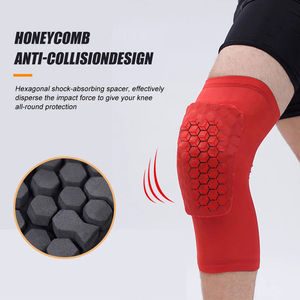 1 paire de genouillères antidérapantes en polyester, motif nid d'abeille, résistantes aux chocs, pour <span class=keywords><strong>VTT</strong></span>, cyclisme, chauffe-jambes, soutien des genoux, quatre saisons, pour femmes et hommes - Product Image 5