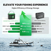 Batterie LiFePO4 Marine 12V 60Ah à Double Usage Groupe 24 avec Chauffage Actif et BMS IP67, 1000 CCA, 5000+ Cycles (16,5 Lbs), Application Bluetooth