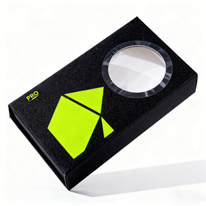 Kotak warna netral persegi panjang lipat dapat disesuaikan penutupan magnetik jendela dicap Foil emas daur ulang stok kartu putih - Product Image 2