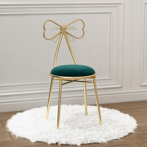 Leather Velvet Dining Chair Heavy Duty Makeup Chair Artist Makeup Studio Chair - Product Image 1