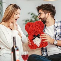 Cadeau de Saint-Valentin Ourson en Roses en Mousse PE de Qualité Supérieure 25 cm/40 cm dans une Boîte Cadeau pour Petite Amie/Épouse