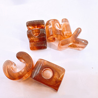 Perles en acrylique marbré à grand trou, lettres anglaises, trou droit, pour bijoux DIY, fabrication artisanale, corde à suspendre, mobile