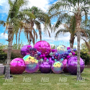 Esfera de Espejo Reflectante Colgante Personalizada de 30/40/50/60/80/100cm para Decoración Navideña, Fiestas y Hogar, Burbujas Iridiscentes Personalizadas - Product Image 1