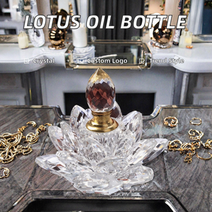 Factory Lotus Flower Essential Oil <b>Dropper</b> <b>Bottles</b> Fancy 3ML Crystal Perfume <b>Bottle</b> Customized Logo Lady Gift WZ-G628 Polished - Product Image 2