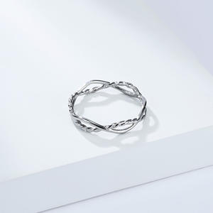 Double Strand Braided Titanium Steel <b>Ring</b> Geometric Design Unisex Fashion Jewelry Gift Gold Silver Color - Product Image 3