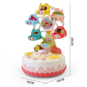 Carrito de Pastel Eléctrico con Forma de Noria de Dibujos Animados, Rotación de 360 Grados, Luces Musicales, Juguete Educativo Temprano para Niños - Product Image 5