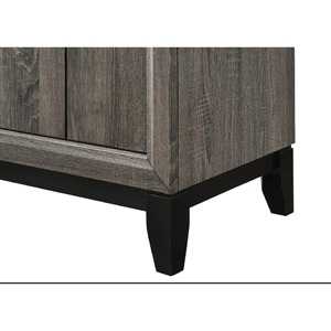 Contemporary 2 <b>Drawer</b> Nightstand Gray Brown Finish Metal Handles Bedroom Living Room Wooden <b>Storage</b> <b>Drawer</b> - Product Image 4