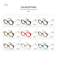 OMELLE-Lunettes de lecture unisexes de haute qualité en acétate ovale de couleur turquoise, monture complète, marque de luxe, haute définition