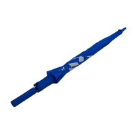 Parapluie de golf révolutionnaire classique bleu saphir à impression multi-panneaux anti-inversion, double couche ventilée, avec mécanisme de déclenchement rapide et protection UV