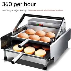 Machine à griller les hamburgers commerciale compacte automatique double couche pour poulet et grillades de pains - Product Image 3