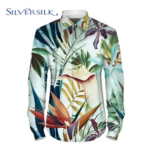 Long sleeve colorful fashion party wear animal floral printed italian shirts for men