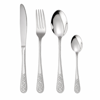 Ensemble cuillère et fourchette en acier inoxydable, motif tournesol, manche poli miroir, durable, réutilisable, compatible lave-vaisselle, pour mariage, vente en gros