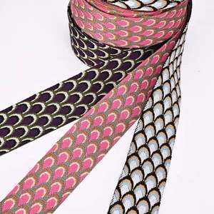 Sangle en nylon jacquard de 2 pouces avec revêtement réfléchissant, 38 mm, motif jacquard lettré, pour usage textile domestique, marque Yusen, certifiée Oeko-Tex - Product Image 3