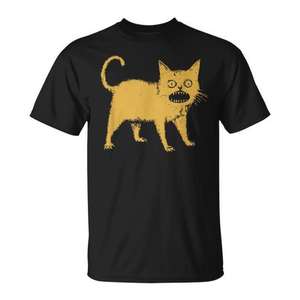 Camiseta con estampado de gato japonés Horrible, camiseta gráfica negra, unisex, talla mediana para adultos - Product Image 1