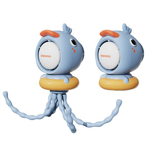 Ventilateur miniature sans pales Daewoo en forme de pieuvre, portable, rechargeable, oscillant, pour bébé, design canard bleu - Product Image 1