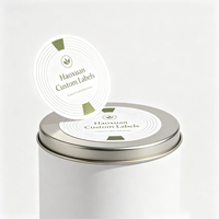 Etiquetas Adhesivas Redondas para Tapa de Contenedor de Té Haoxuan OEM, Papel Recubierto con Impresión UV Localizada para Empaquetado de Tapas de Frascos