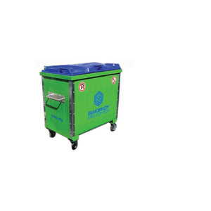 Poubelle à pédale portable d'extérieur BDB 1100L, conteneur à déchets en plastique PP sur roulettes, pour la maison, l'hôtel, la salle de bain, la cuisine - Product Image 1