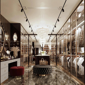 <span class=keywords><strong>Cabina</strong></span> <span class=keywords><strong>Armadio</strong></span> Moderna in Alluminio Personalizzata con Porta <span class=keywords><strong>Scorrevole</strong></span> in Vetro per Camere da Letto, Ufficio e Sala da Pranzo - Guardaroba Indipendente - Product Image 2