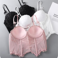 Camis d'été Femmes Sexy Lace Mesh Fish Bone Straps Tube Tops Clubwear Cropped Top Femme Y2K Outwear