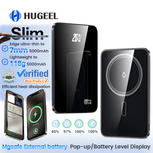 High Quality 15W Magnetic Power Bank 3 in 1 Wireless Power Bank Pad 5000mAh Portable Powerbanks for Phone Smart Watch Earphone