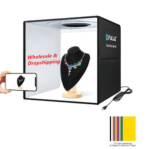 Caja de Luz Portátil Plegable de 40cm con Anillo de Luz USB para Fotografía, con 6 Fondos de Doble Cara de Colores - Product Image 1
