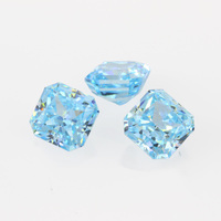 Zircone cubique synthétique de qualité 7A, bleu ciel, à haute teneur en carbone, taille carrée effet glace et taille coussin effet glace, pierres en vrac