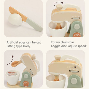 Ustensiles de cuisine en gros Parent enfant jouets jouer maison cuisine en bois machine à pain cafetière mélangeur semblant jouer jouet - Product Image 3