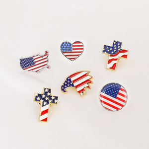 Toptan özel tasarım Metal emaye ülke amerikan bayrağı abd yaka Pin rozeti dostluk ulusal ince mavi çizgi bayrak Pin - Product Image 6