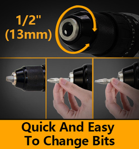 Ensemble de perceuse à percussion sans fil professionnelle WORKSITE 20V - Couple de serrage de 40 N.m, tournevis électrique alimenté par batterie - Product Image 6