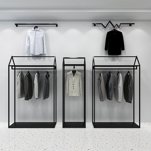 RK-<span class=keywords><strong>E</strong></span>-1 negozi di abbigliamento uomo Design per interni nero espositore Stand in metallo appendiabiti - Product Image 4