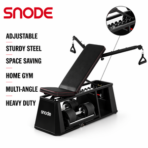 Gabinete de Fitness 4 en 1 Snode, Ahorra Espacio, Banco de Ejercicios Plegable <span class=keywords><strong>con</strong></span> Ranura de Almacenamiento Integrada para Mancuernas, Ideal para Gimnasios Pequeños en Interiores - Product Image 1