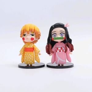 Set de 5 Figuras de Anime Estilo Kimono, Tanjiro, Nezuko, Giyu, <span class=keywords><strong>Shinobu</strong></span>, Zenitsu, Diseño Lindo con Color Rosa, 10 cm de Altura, con Base <span class=keywords><strong>Negra</strong></span> - Product Image 6