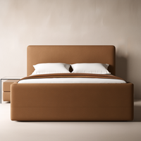 Lit plateforme en bois à panneau rembourré king size à usage domestique pour hôtel de haute qualité