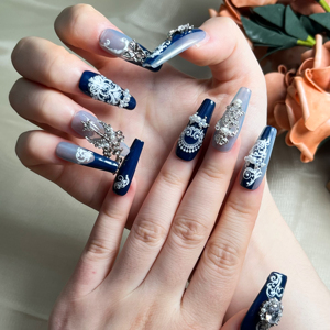 เล็บ<span class=keywords><strong>ปลอม</strong></span>แบบกดติดเล็บ<span class=keywords><strong>ปลอม</strong></span>ทำมือใช้ซ้ำได้หรูหราหรูหราไม่เหมือนใคร - Product Image 3