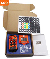 Transmitter dan Receiver Kecepatan Ganda LCC Q202 2 Tombol Remote Control Radio untuk Winch Industri dan Tail Lift