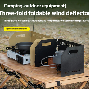 Fournisseur d'usine, plaque de cuisson portable, pare-vent, 3 pièces, 4 pièces, pare-brise pliable en fer, réchaud de camping en plein air - Product Image 2