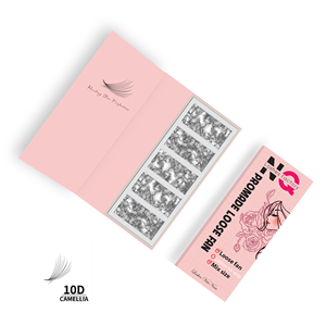 Pestañas Individuales de Pelo Sintético Vegano de Pluma Larga Natural de 10 mm, Curvatura CC, Hechas a Mano, Pre-fabricadas, Color Negro Natural, Empaque Personalizado - Product Image 5