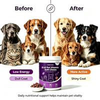 Compléments multivitaminés personnalisés 8-en-1 sous forme de friandises molles pour chiens, soutien de la peau, du pelage, de l'intestin et du cœur, 120 comprimés, marque privée OEM