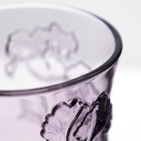 Verres à vin faits à la main de style floral vert rose violet, bord doré, verrerie multicolore, écologiques, capacité de 260 ml, gobelets