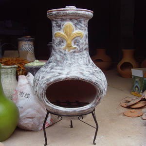 屋外テラコッタ暖炉カスタマイズ粘土チメネア100% 手作りガーデンファイヤーピット中国オリジナル工場 - Product Image 6