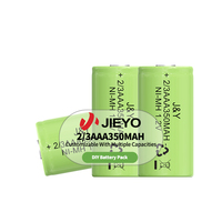 Jieyo Nimh ukuran 2/3aaa 1.2v 2/3 Aaa 250mah 300mah 350mah Ni Mh baterai silinder nikel isi ulang untuk lampu surya